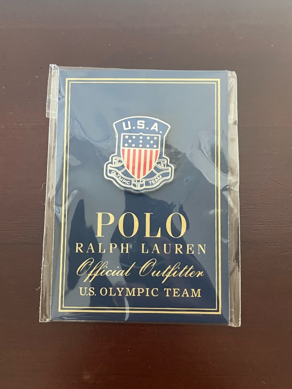 Ralph Lauren Red, White and Navy U.S.A. Shield Enamel Pin